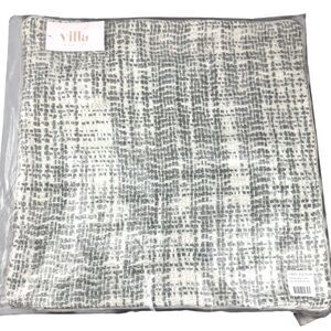 Villa By Classic Home TW Brax Gray/Ivory Viscose Linen Pillow Cover 22x22 NEW
